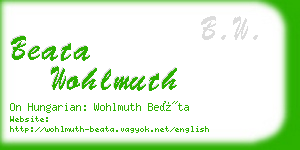 beata wohlmuth business card